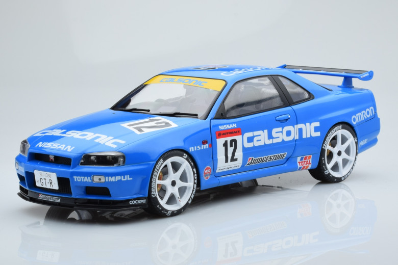 Nissan Skyline GT-R R34 Calsonic Blue Solido 1/18
