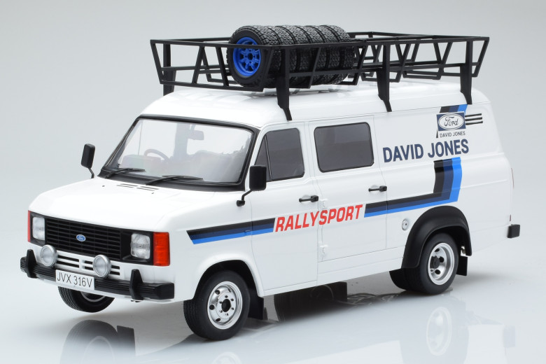 18RMC033XE  Ford Transit Mk2 Van Team David Jones Rally Assistance IXO 1/18