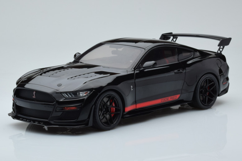 S1805909  Ford Mustang Shelby GT500 Code Red Black Solido 1/18