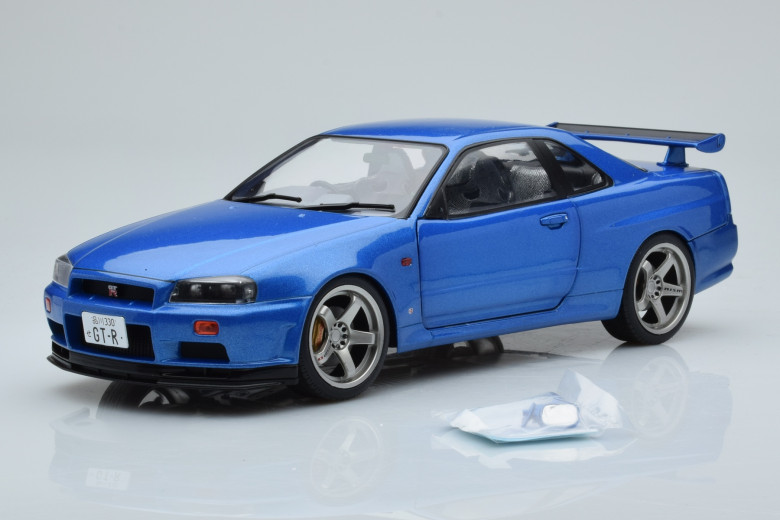 Nissan Skyline GT-R R34 Blue Solido 1/18