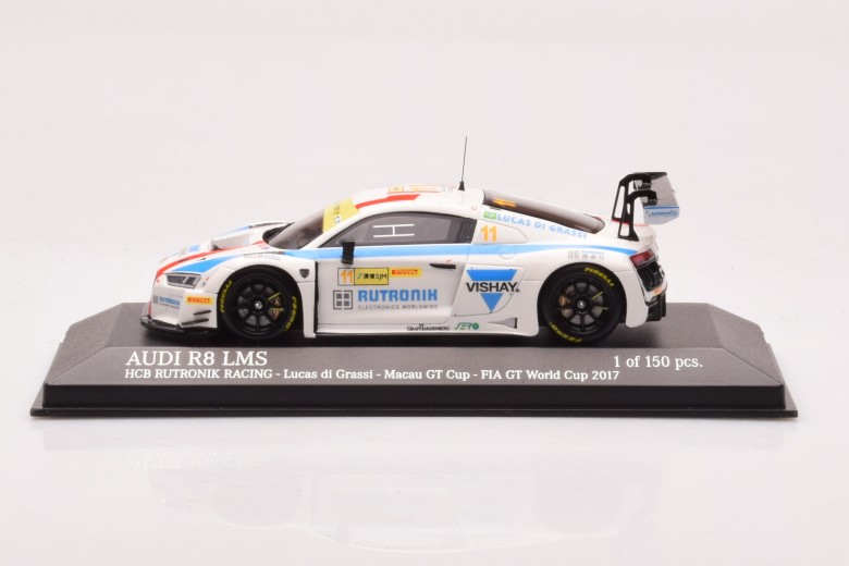 Audi R8 LMS HCB Rutronik Racing n11 di Grassi Macau GT Cup FIA GT World Cup Minichamps 1/43