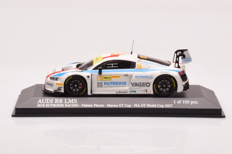 Audi R8 LMS HCB Rutronik Racing n12 Plentz Macau GT Cup FIA GT World Cup Minichamps 1/43