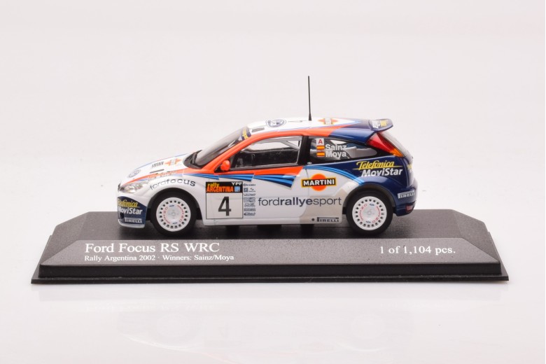 430028904  Ford Focus RS WRC n4 Sainz Moya Rally Argentina Winners Minichamps 1/43