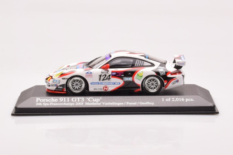 400056224  Porsche 911 997 GT3 Cup n124 Mattheus Geoffroy Vanbellingen Fumal 24h Spa Minichamps 1/43