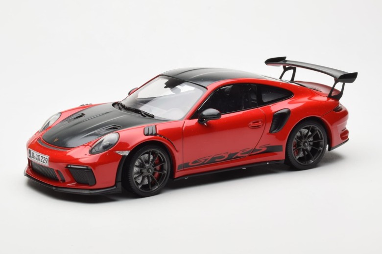 155068223  Porsche 911 991.2 GT3 RS Red With Black Wheels Replacement Box Minichamps 1/18