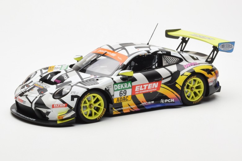 153196099  Porsche 911 991.2 GT3 R Iron Force Racing Ring Police n69 Luhr Holzer ADAC GT Masters Minichamps 1/18