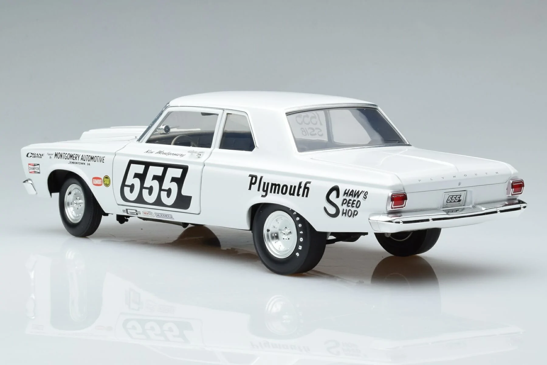 PLYMOUTH BELVEDERE N 555 SUPER STOCK 1965  WHITE ACME 18 ミニカー 価格比較