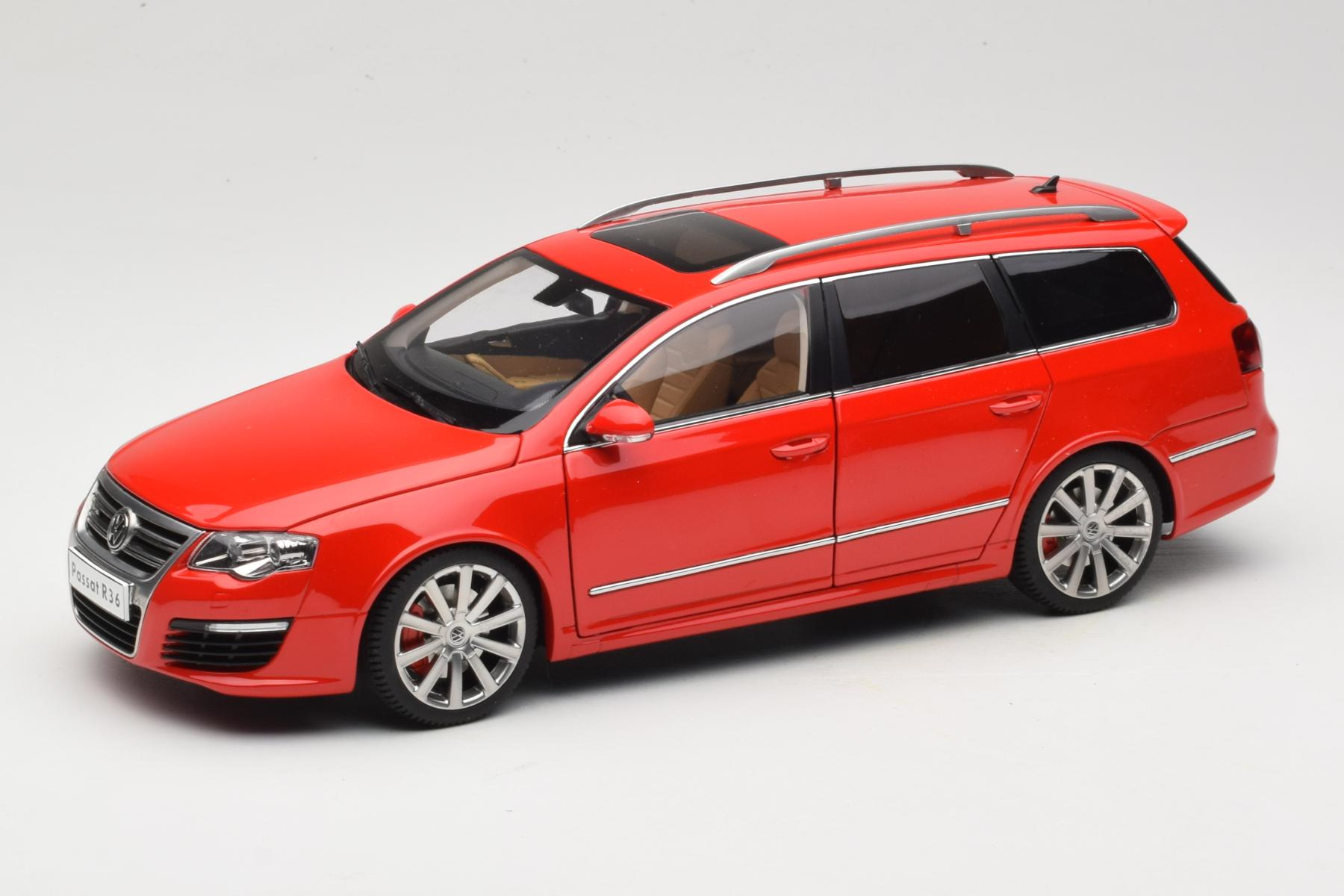 Vw R36 Red Volkswagen Passat B6 R36 Variant Red NZG 1/18