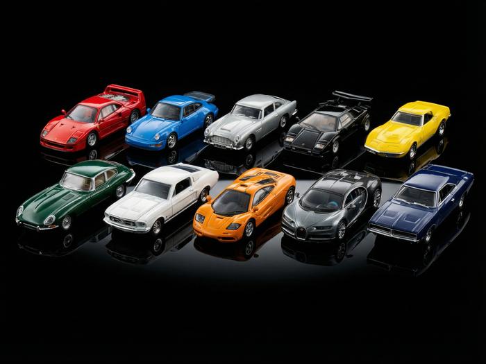 1:43 scale model car collection — detailed small-scale diecast models