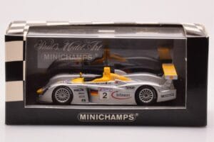 Audi R8 Infineon #2 L. Aiello / R. Capello / Pescatori 2nd Place 24 Hours of Le Mans 2001 Minichamps 1:43 400011202 Diecast - image 4 of 4