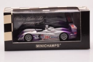 Audi R8 LMP900 #28 F. Biela / P. Kaffer / A. McNish 12 Hours of Sebring Winner 2004 Minichamps 1:43 4000412328 Diecast - image 4 of 4