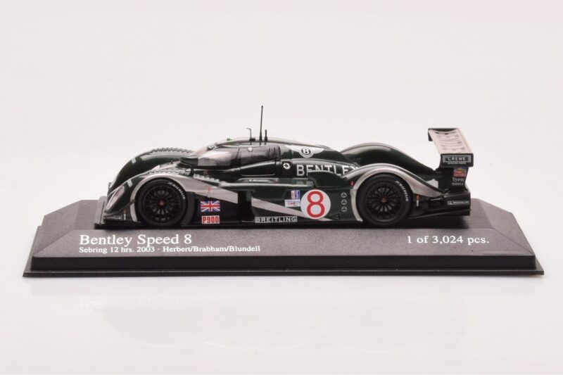 Bentley Speed 8 #8 J. Herbert / D. Brabham / M. Blundell Sebring 12 Hours 2003 Minichamps 1:43 Bentley Speed 8 #8 J. Herbert / D. Brabham / M. Blundell Sebring 12 Hours 2003 Minichamps 1:43 400031398 Diecast