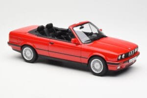 BMW 318i E30 Cabriolet Red Norev 1:18 183210 Diecast - image 4 of 6