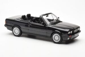 BMW 325i E30 Cabriolet Black Metallic Norev 1:18 183211 Diecast - image 4 of 6