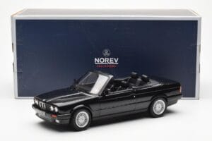 BMW 325i E30 Cabriolet Black Metallic Norev 1:18 183211 Diecast - image 6 of 6