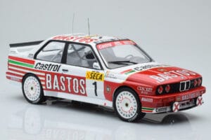 BMW M3 E30 Bastos #1 R. Ravaglia / E. Pirro / E. Van de Poele 24 Hours of Spa 1991 IXO 1:18 18RMC081A Diecast - image 4 of 6