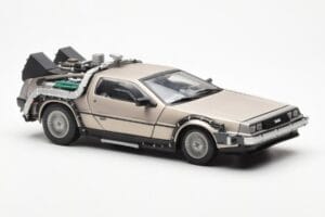 DeLorean DMC-12 Time Machine Back to the Future Silver Sun Star 1:18 2711 Diecast - image 6 of 8