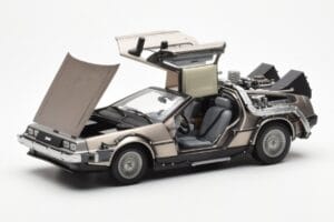 DeLorean DMC-12 Time Machine Back to the Future Silver Sun Star 1:18 2711 Diecast - image 8 of 8