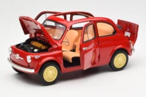 Fiat Nuova 500 Coral Red Kyosho 1:18 08966R Diecast - image 2 of 8