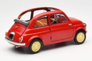 Fiat Nuova 500 Coral Red Kyosho 1:18 08966R Diecast - image 3 of 8