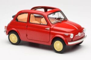 Fiat Nuova 500 Coral Red Kyosho 1:18 08966R Diecast - image 6 of 8