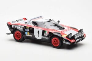 Lancia Stratos HF #1 Lancia Pirelli W. Rohrl / C. Geistdorfer Winners Dynabit Saarland Rallye 1978 Minichamps 1:18 155781701  - image 4 of 6