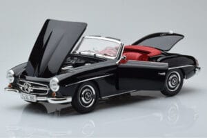 Mercedes 190 SL W121 Cabriolet Black Minichamps 1:18 100037030 Diecast - image 2 of 8