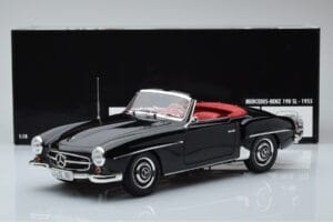 Mercedes 190 SL W121 Cabriolet Black Minichamps 1:18 100037030 Diecast - image 8 of 8