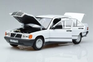 Mercedes 190 E W201 White Norev 1:18 183820 Diecast - image 2 of 7