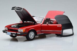 Mercedes 450 SL R107 US Version Red Norev 1:18 183729 Diecast - image 2 of 8