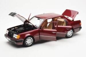Mercedes 500E W124 Red Metallic Dealer Edition Norev 1:18 B66040699 Diecast - image 2 of 8