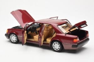 Mercedes 500E W124 Red Metallic Dealer Edition Norev 1:18 B66040699 Diecast - image 5 of 8