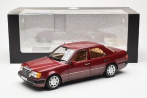 Mercedes 500E W124 Red Metallic Dealer Edition Norev 1:18 B66040699 Diecast - image 8 of 8