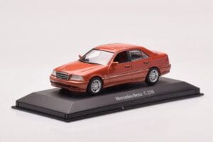Mercedes C-Class W202 C220 Orange Metallic Dealer Edition Minichamps 1:43 B66005747 Diecast - image 2 of 4