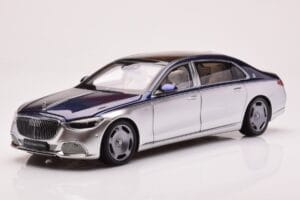 Mercedes Maybach S680 W223 Nautical Blue Cirrus Silver Almost Real 1:18 820125 Diecast