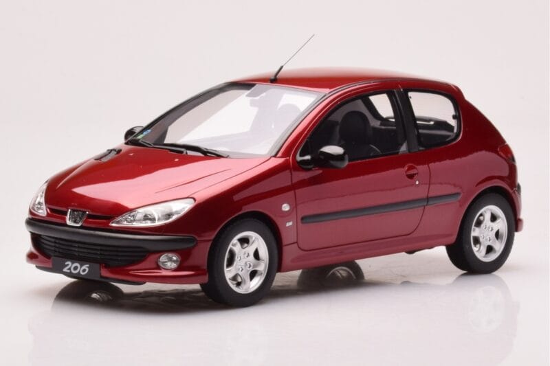 Peugeot 206 S16 Red Otto 1:18 OT1039 Resin