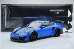 Porsche 911 GT2 RS 991.2 Weissach Package Blue Black Magnesium Wheels Minichamps 1:18 153068316 Diecast - image 6 of 6