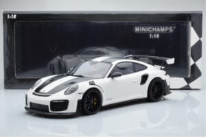 Porsche 911 GT2 RS 991.2 Weissach Package White Black Magnesium Wheels Minichamps 1:18 153068309 Diecast - image 6 of 6