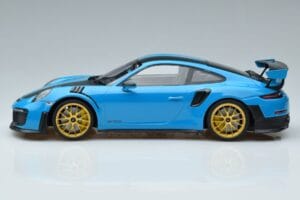 Porsche 911 991.2 GT3 RS Weissach Package Miami Blue Gold Wheels Minichamps 1:18 153068310 Diecast - image 3 of 6