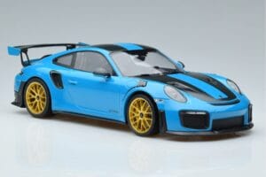 Porsche 911 991.2 GT3 RS Weissach Package Miami Blue Gold Wheels Minichamps 1:18 153068310 Diecast - image 4 of 6