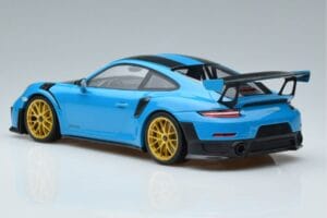 Porsche 911 991.2 GT3 RS Weissach Package Miami Blue Gold Wheels Minichamps 1:18 153068310 Diecast - image 5 of 6