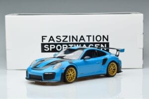 Porsche 911 991.2 GT3 RS Weissach Package Miami Blue Gold Wheels Minichamps 1:18 153068310 Diecast - image 6 of 6