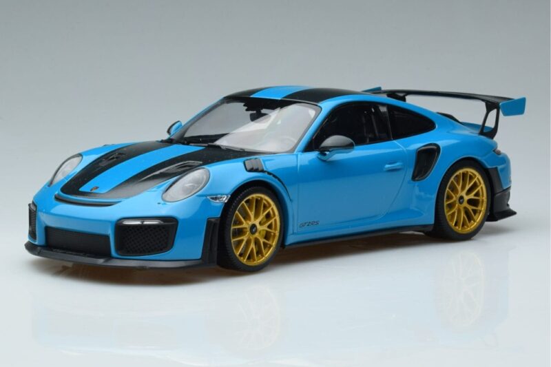 Porsche 911 991.2 GT3 RS Weissach Package Miami Blue Gold Wheels Minichamps 1:18 Porsche 911 991.2 GT3 RS Weissach Package Miami Blue Gold Wheels Minichamps 1:18 153068310 Diecast