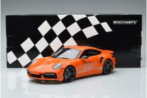 Porsche 911 992 Turbo S China 20th Anniversary Orange Minichamps 1:18 155069171 Diecast - image 6 of 6