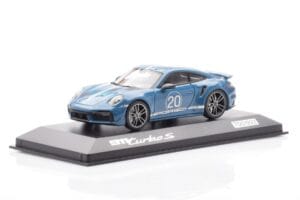 Porsche 911 992 Turbo S Oslo Blue Minichamps 1:43 WAP0209050N001 Diecast - image 2 of 4