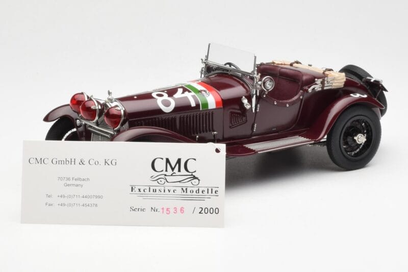 Alfa Romeo 1750 GS Spider #84 T. Nuvolari / B. Guidotti Mille Miglia Winner 1930 CMC 1:18 M-141 Diecast