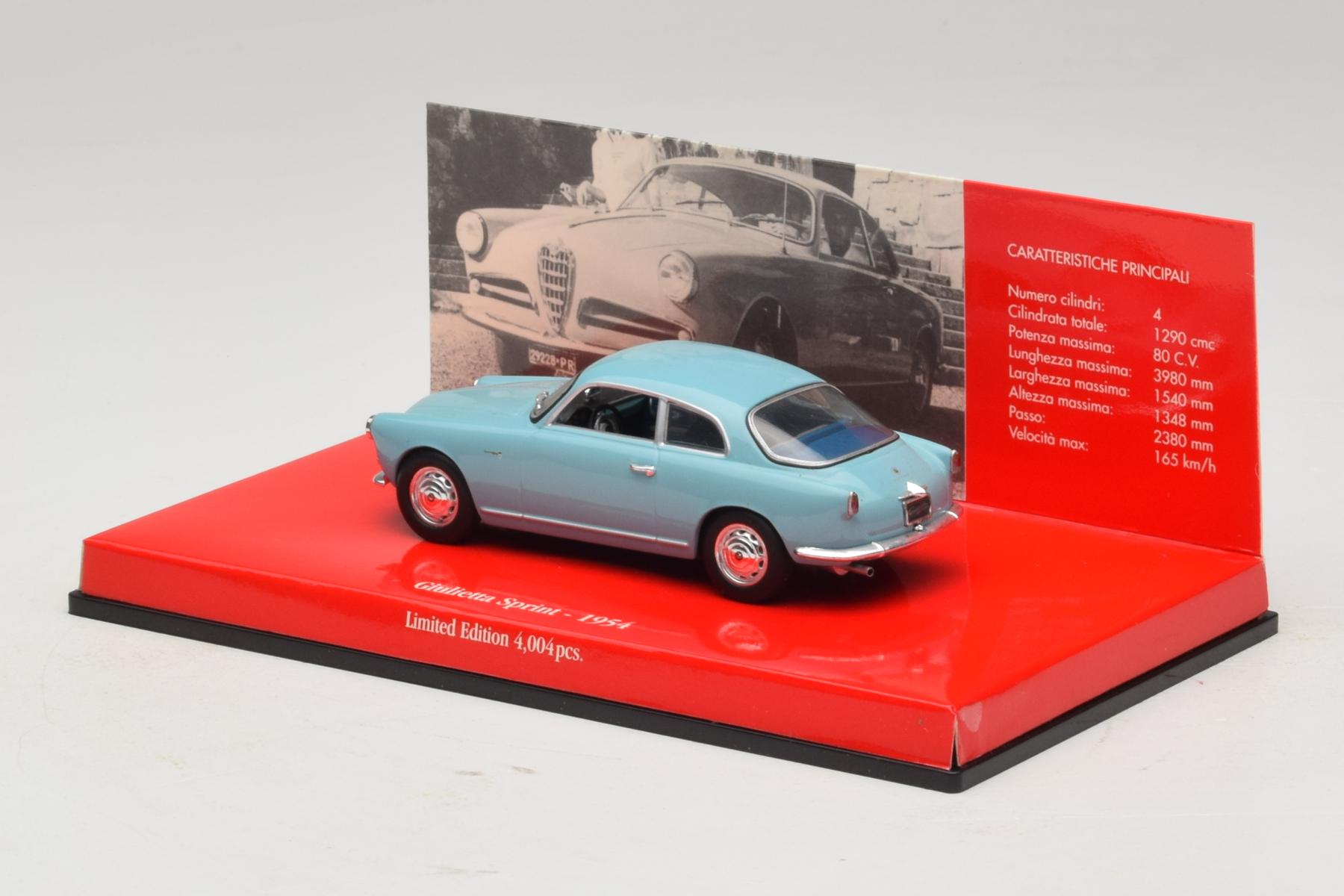 Alfa Romeo Giulietta Sprint 1/43 50周年限定品 Minichamps Alfa Romeo Giulietta Sprint 1:43 Diecast