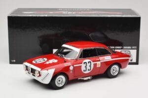 Alfa Romeo GTA 1300 Junior #33 T. Hezemans / G. van Lennep Hezemans Jarama 1972 Minichamps 1:18 100721233 Diecast - image 8 of 8