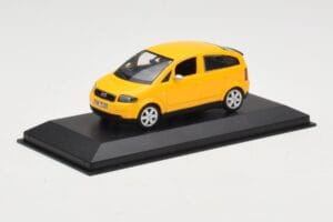 Audi A2 8Z Yellow Minichamps 1:43 AUDI005 Diecast - image 2 of 4