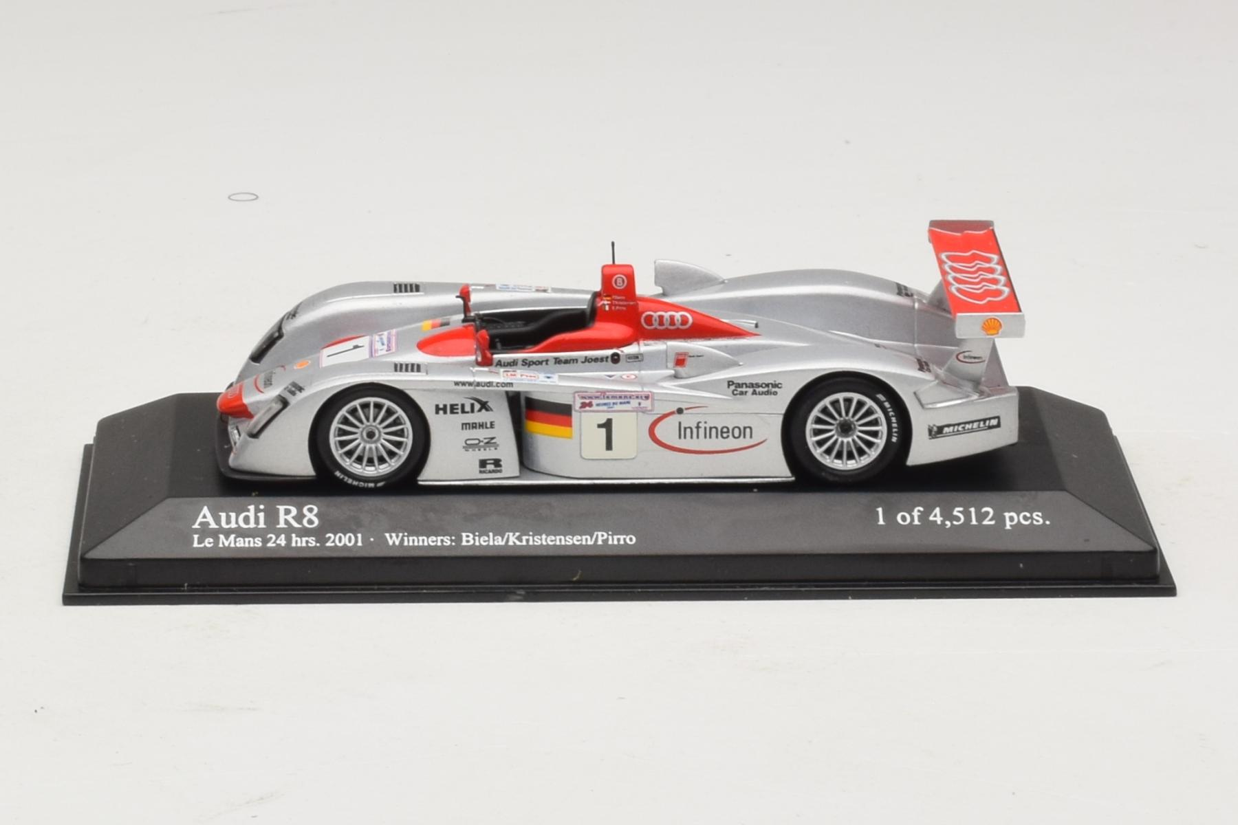 Minichamps Audi R8 LMP 1:43 Le Mans 2001 Winner Diecast